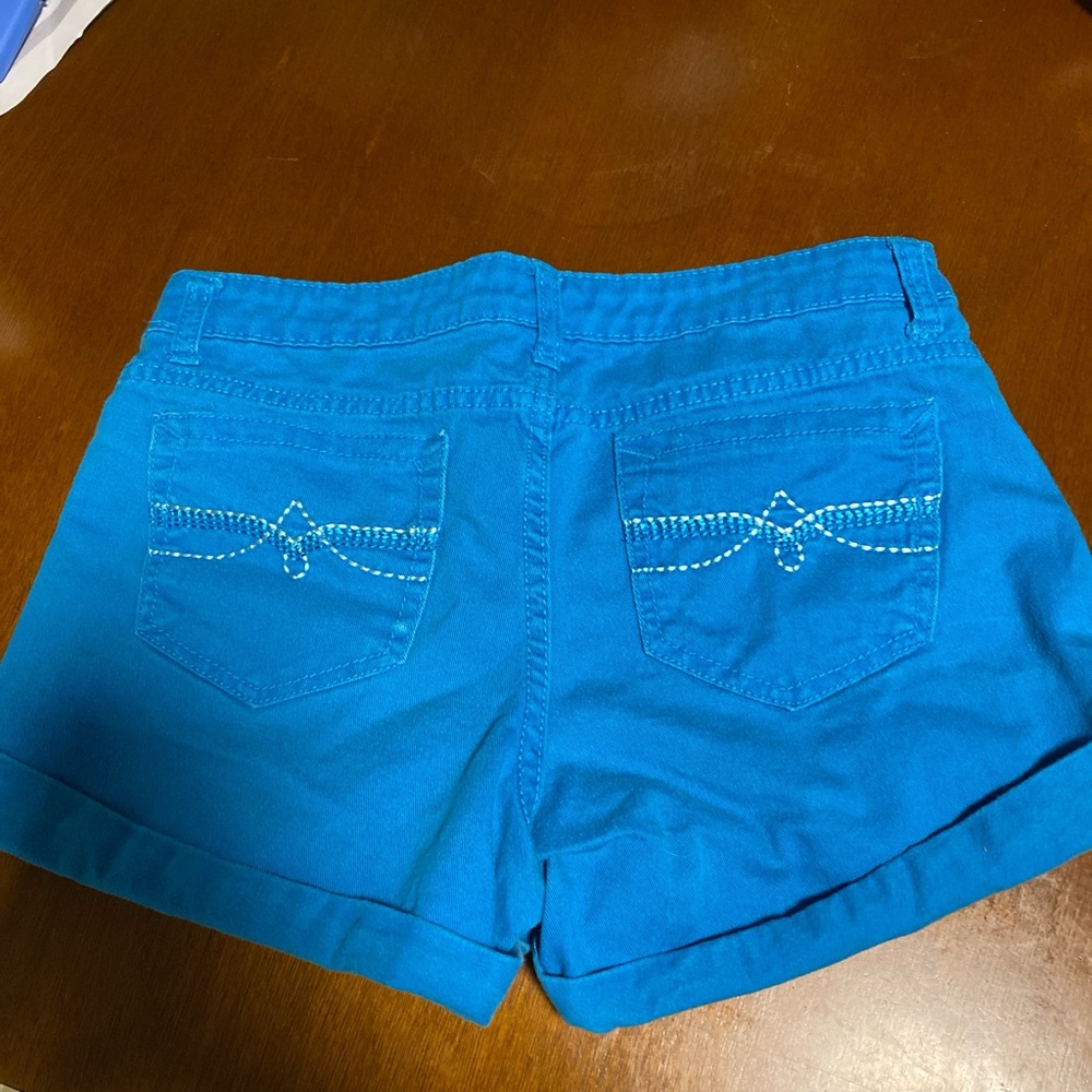 South Pole Vibrant Blue Jean Shorts with Embroidery